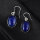 Ohrringe, oval, groß, aus 925er Silber, mit Lapislazuli
