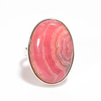 Ring, oval, breit, aus 925er Silber, mit Rhodochrosit