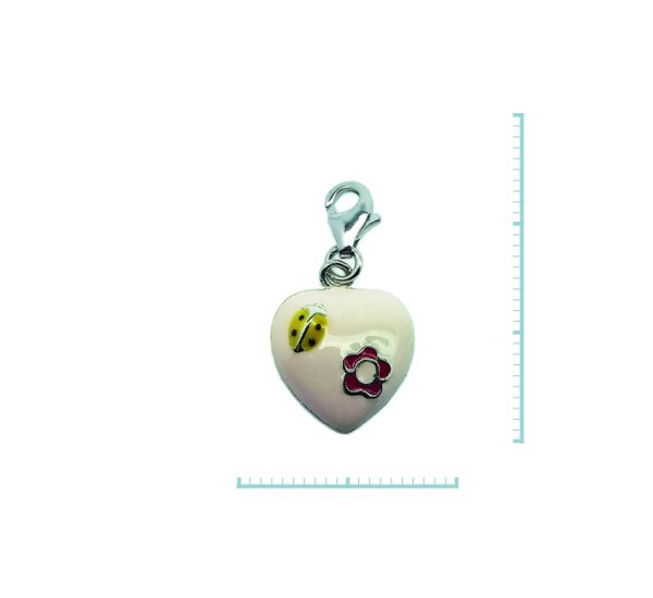 Charm "Herz" 925 Sterlingsilber, emmailliert