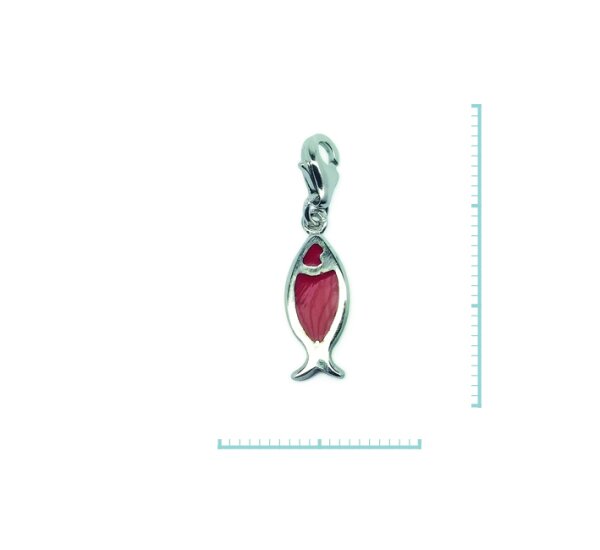 Charm "Fisch" 925 Sterlingsilber, emmailliert