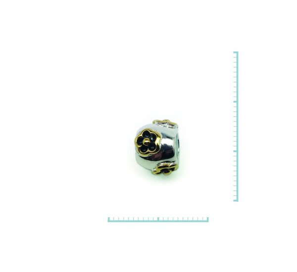 Bead "Blume" 925 Sterlingsilber, emmailliert