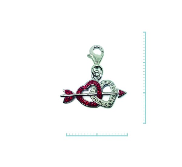Charm "Herzen" 925 Sterlingsilber, emmailliert